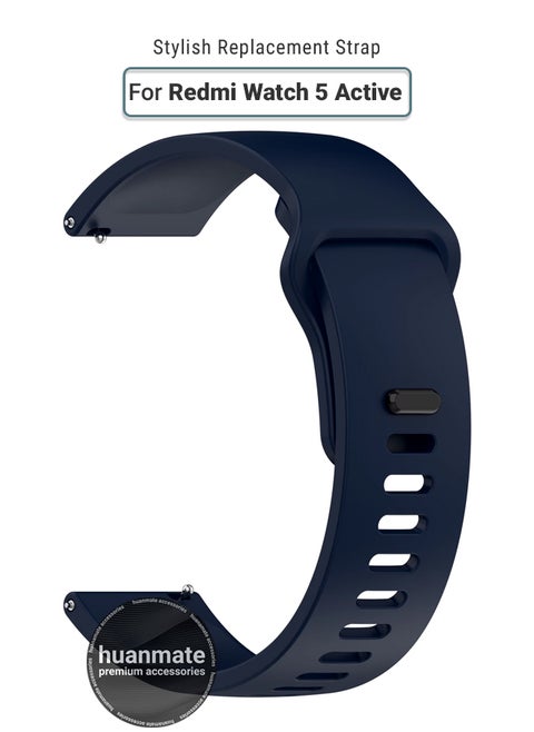 Xiaomi Redmi Watch 5 Active Soft Silicone Replacement Strap - High Quality, Lightweight, Stylish & Durable - Easy Installation - Replacement Strap for Xiaomi Redmi Watch 5 Active