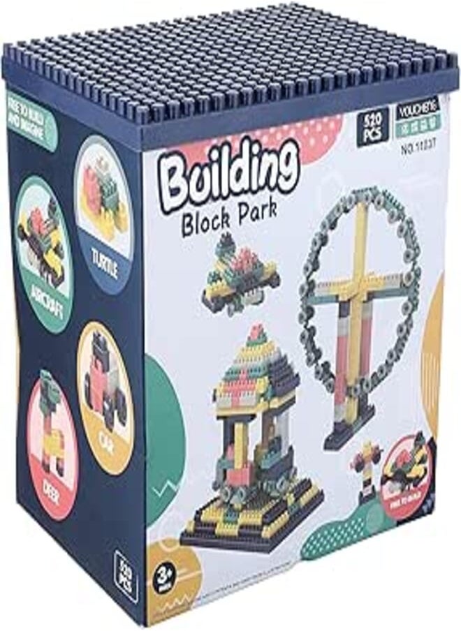 Plastic Building Blocks Park Set Of 520 Pieces For Kids - Multi Color 