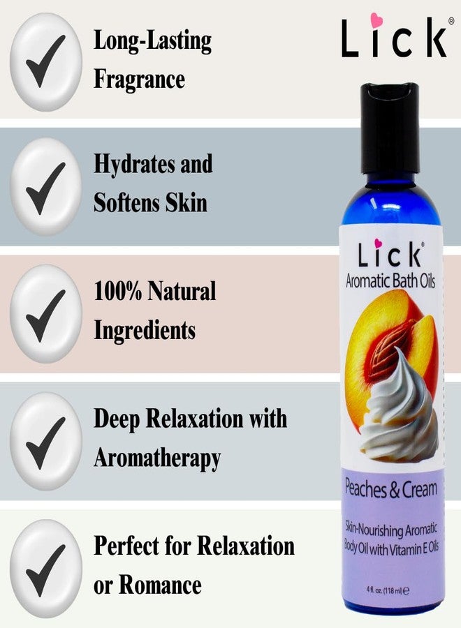 ليك زيت استحمام عطري برائحة الخوخ والكريمة المخفوقة - مزيج حلويات فاخر - زيوت عطرية لنقع البشرة وتنعيمها، 4 أونصات - Image 4