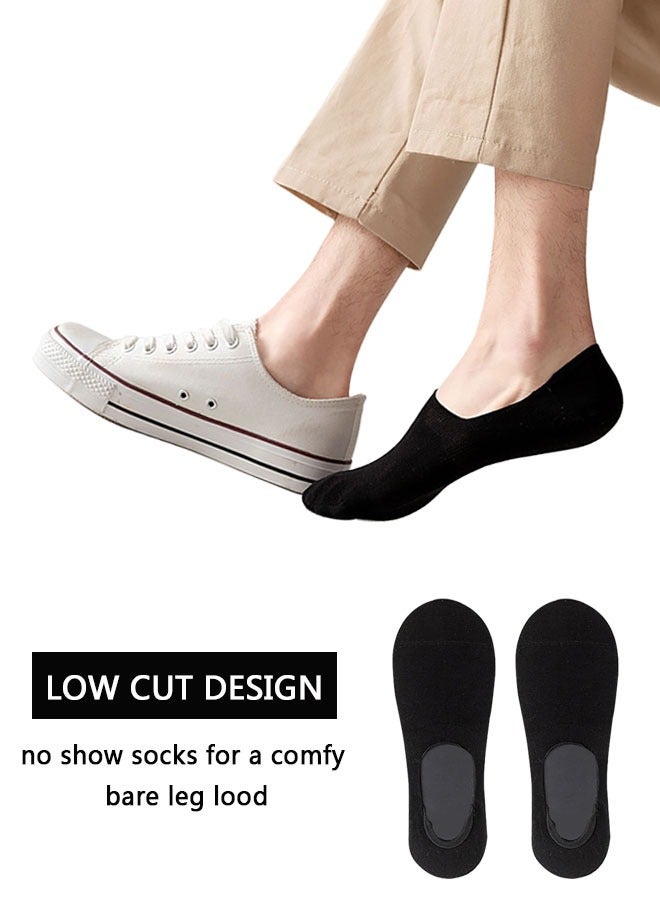 وهاواي 8 Pairs No Show Socks Men Cotton Low Cut Ankle Short Socks with Non Slip Grip Liner  for Athletic Running  Invisible Liner Socks  (4 Black + 4white) - Image 4