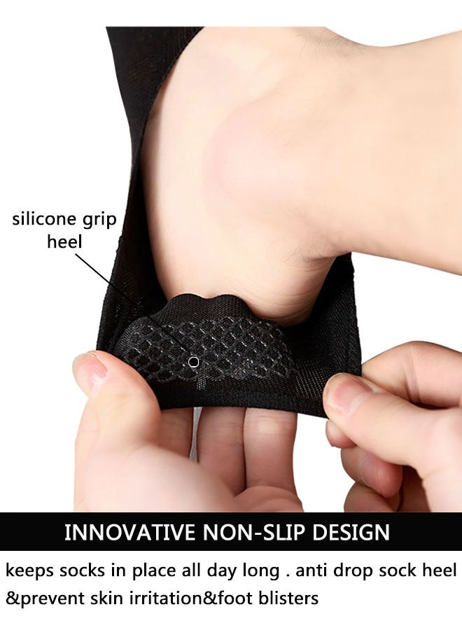 وهاواي 8 Pairs No Show Socks Men Cotton Low Cut Ankle Short Socks with Non Slip Grip Liner  for Athletic Running  Invisible Liner Socks  (4 Black + 4white) - Image 5