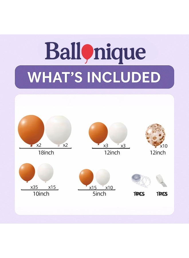 Terracotta Orange White Balloon Garland Kit – Boho Balloon Arch for Baby Shower, 1st Birthday, Rustic Fall Party Décor – 94 PCS with Confetti Balloons for Girl or Boy Celebration Backdrops - Image 4