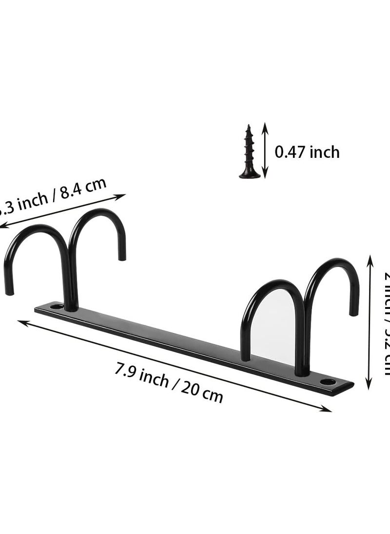 Excefore - Mug Rack Under Cabinet,Coffee Cup Holder,8 Mugs Hooks Under Shelf, Display Hanging Cups Drying Hook for Bar Kitchen Utensils,Black - Image 1