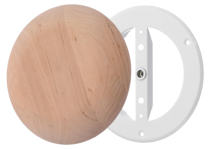 Steinberg14 (no resin) Wooden Vent Cover 4 inch - Universal Supply and Exhaust Valve - Adjustable Vent Cover - Round Wall Ceiling Vent - Wooden Air Diffuser - Sauna Vent Cover with Black Alder Wood - Image 1