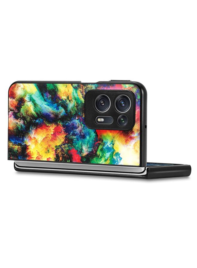 اس-توب جراب لهاتف OPPO Find N2، جراب خلفي من الجلد برسومات ملونة - Image 5