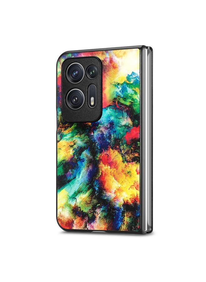 اس-توب جراب لهاتف OPPO Find N2، جراب خلفي من الجلد برسومات ملونة - Image 2