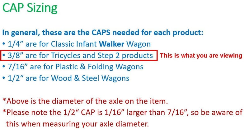 Quadrapoint Hub Caps for Bike/TRIKES/Scooter Compatible with Popular Red Wagon Brand - fits 3/8 Axle Diameter (Red) - Image 4