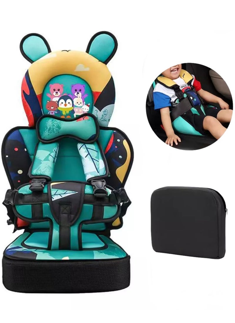 XiuWoo Lightweight Portable Baby Booster Car Seat, Travel Car Seat, Children's car seat Cushion, Car Seat Pad, Travel Car Seat Accessories with Seat Belt and Booster Seat Pad for Car, Stroller  - Image 1