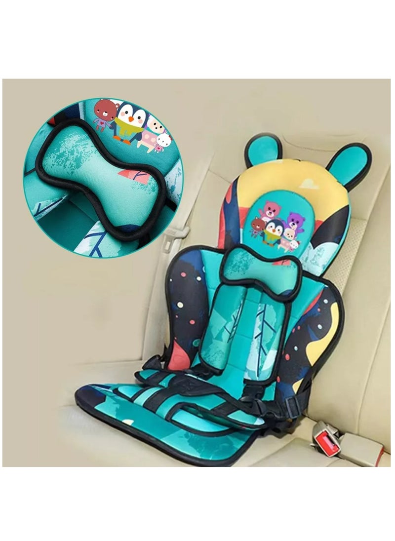 XiuWoo Lightweight Portable Baby Booster Car Seat, Travel Car Seat, Children's car seat Cushion, Car Seat Pad, Travel Car Seat Accessories with Seat Belt and Booster Seat Pad for Car, Stroller  - Image 3