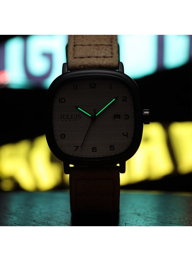 Julius Men'S Casual Sports Calendar Luminous Waterproof Quartz Student Exam Watch Khaki Jah-123B-1 - Image 5