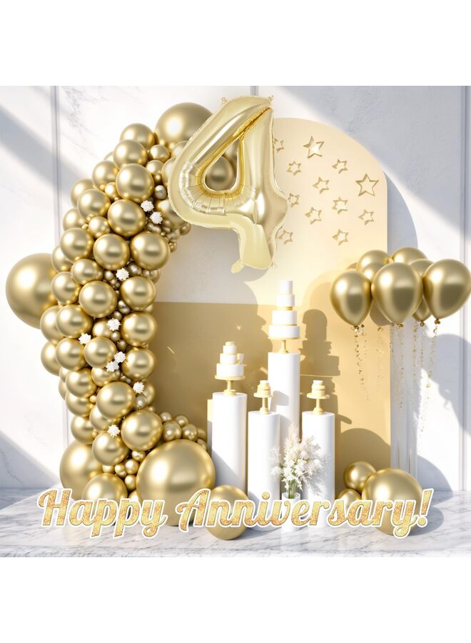 40 Inch Light Gold Foil Number Balloon, Large Mylar Number Balloons for Birthday Party Decorations, Helium Compatible Giant Number Balloons for Anniversary Celebration Supplies (4) - Image 4