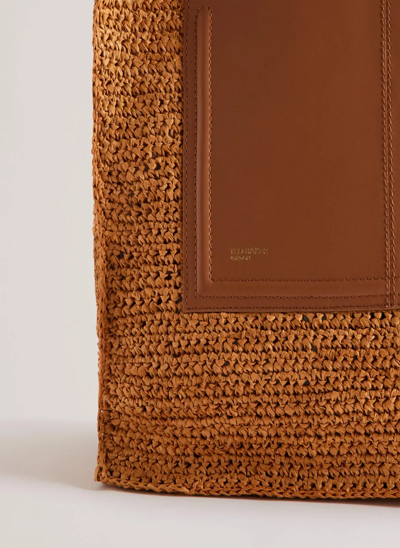 تيد بيكر Ashvi Raffia Top Handle Tote