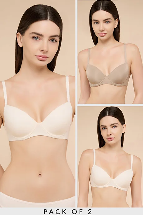 أر أند بي 2 Pack Solid T-Shirt Bras