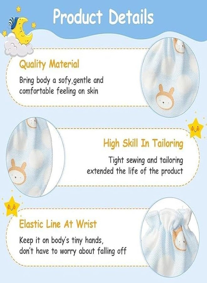 PEARSILK قفازات قطنية للأطفال حديثي الولادة من بيرسيلك، متعددة الألوان، عبوة من 12 قطعة، من عمر 0 إلى 3 أشهر - Image 5