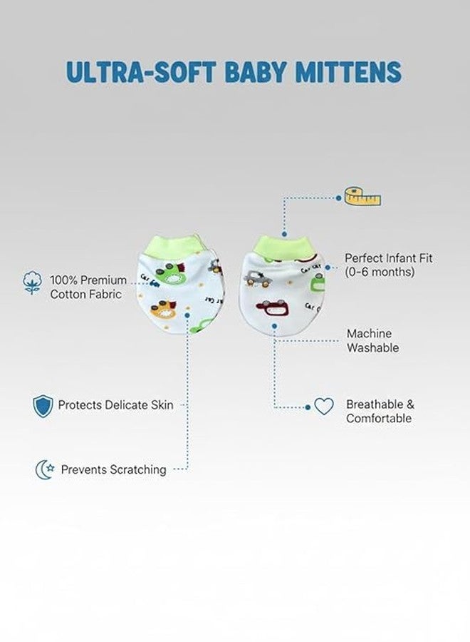 PEARSILK قفازات قطنية للأطفال حديثي الولادة من بيرسيلك، متعددة الألوان، عبوة من 12 قطعة، من عمر 0 إلى 3 أشهر - Image 3