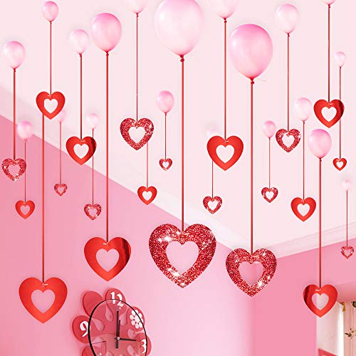 TBEEJ Valentine's Day Glitter Heart Swirl Hanging Decoration - Bridal Shower, Engagement, Anniversary,Wedding Party Decorations - Image 2