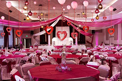 TBEEJ Valentine's Day Glitter Heart Swirl Hanging Decoration - Bridal Shower, Engagement, Anniversary,Wedding Party Decorations - Image 3