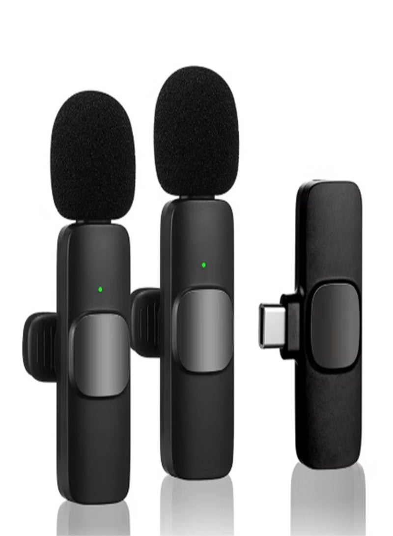 Professional Wireless Lavalier Lapel Microphone for iPhone, iPad - Cordless Omnidirectional Condenser Recording Mic for Interview Video Podcast Vlog YouTube, Bluetooth, Black - Image 1