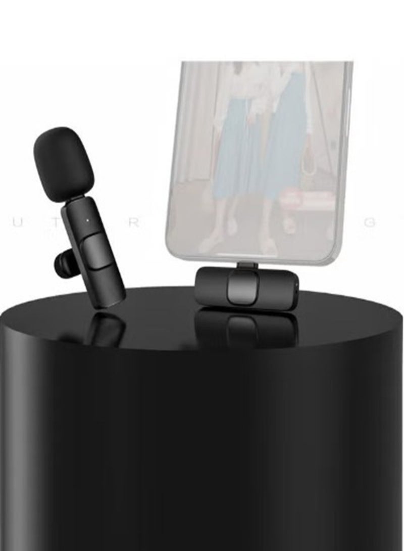 Professional Wireless Lavalier Lapel Microphone for iPhone, iPad - Cordless Omnidirectional Condenser Recording Mic for Interview Video Podcast Vlog YouTube, Bluetooth, Black - Image 2