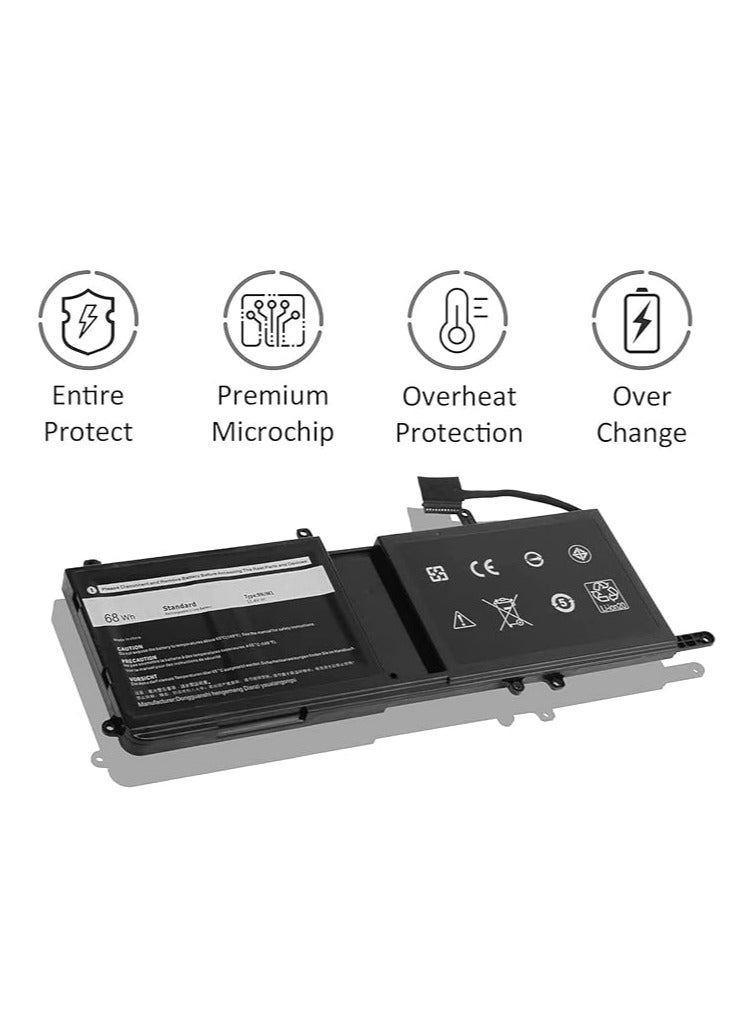 Terabyte Replacement 15.2V 68Wh Laptop Battery for Dell 9NJM1 0546FF Alienware 15 R3 R4 17 R4 R5 Series Notebook 0HF250 44T2R HF250 MG2YH 0MG2YH 546FF - Image 1