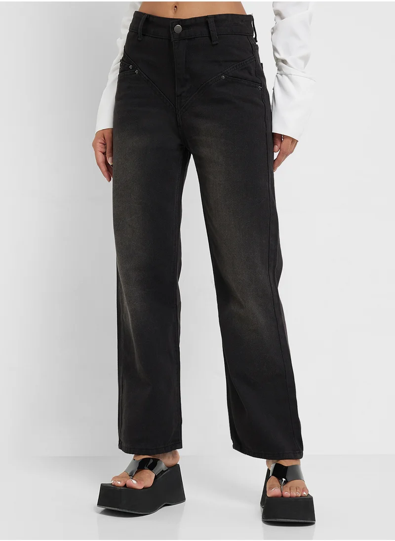جينجر Mid Rise Straight Fit Jeans