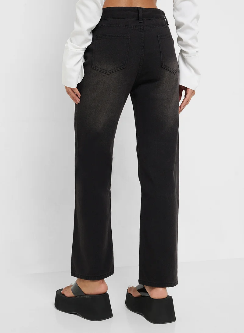 Ginger Mid Rise Straight Fit Jeans