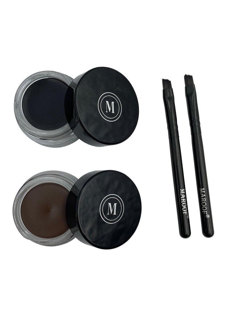 MAROOF yebrow Gel Set 2PCS – Art 03 | Black & Dark Brown | Long-Lasting Brow Makeup - Image 3