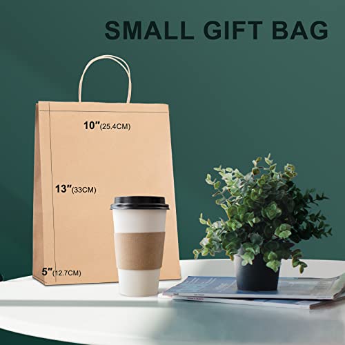 METRONIC Paper Gift Bags 10x5x13 100Pcs Brown Paper Bags with Handles Bulk Kraft Paper Bags for Birthday Shopping Retail Small Business - Image 5