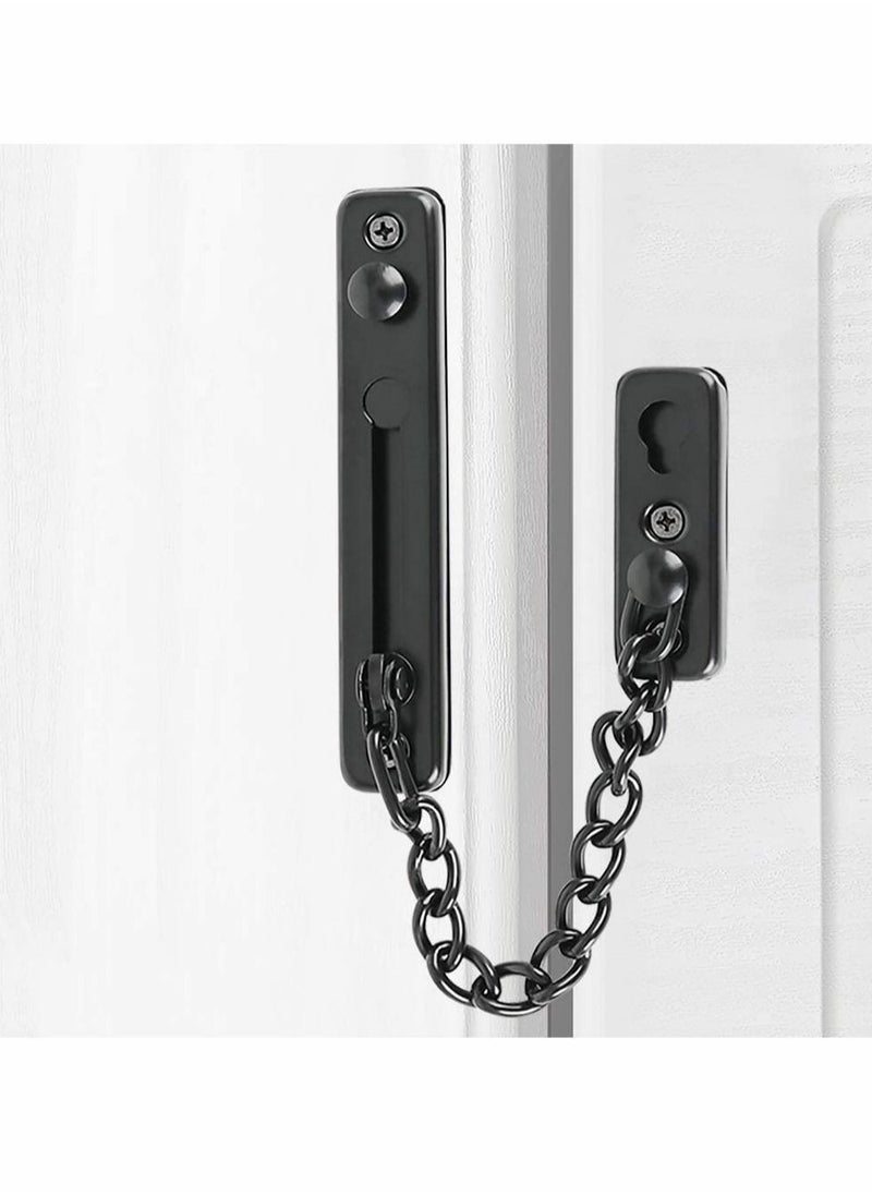 Generic Stainless Steel Chain Door Guard with Spring Anti-Theft Press Lock, Punch Free Door Chain Lock, Bedroom Home Apartment Hotel Security Door Sliding Safety Chain Lock Stainless Steel Easy Installation  - Image 4