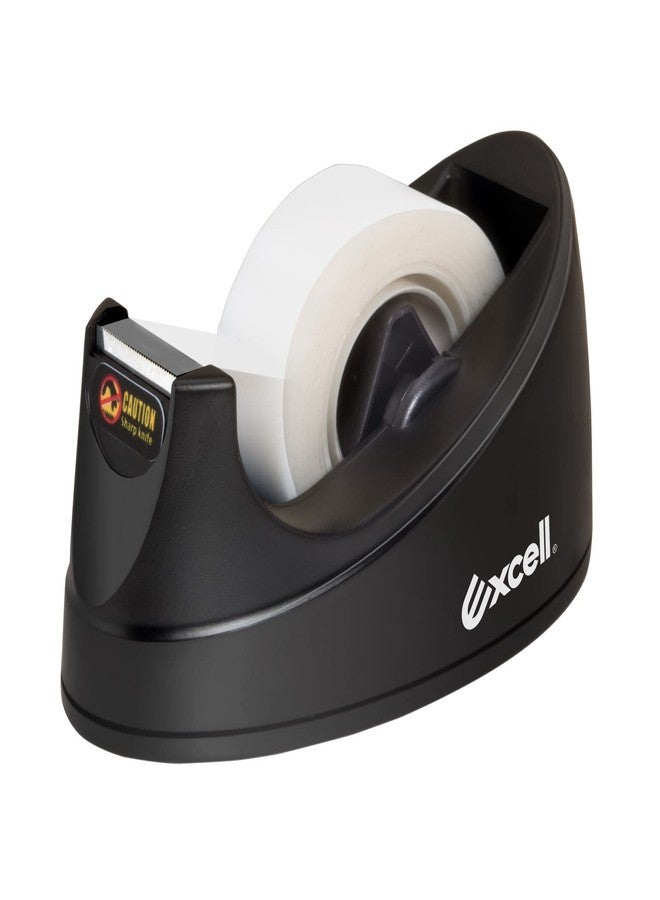 Excell EX-115BK Mini Desktop Tape Dispenser (1" core) with Adhesive Bottom, Tape Dispenser Desk for Home, Office, School and Gift Store Wrapping Purpose- 1Pack (1) - Image 1