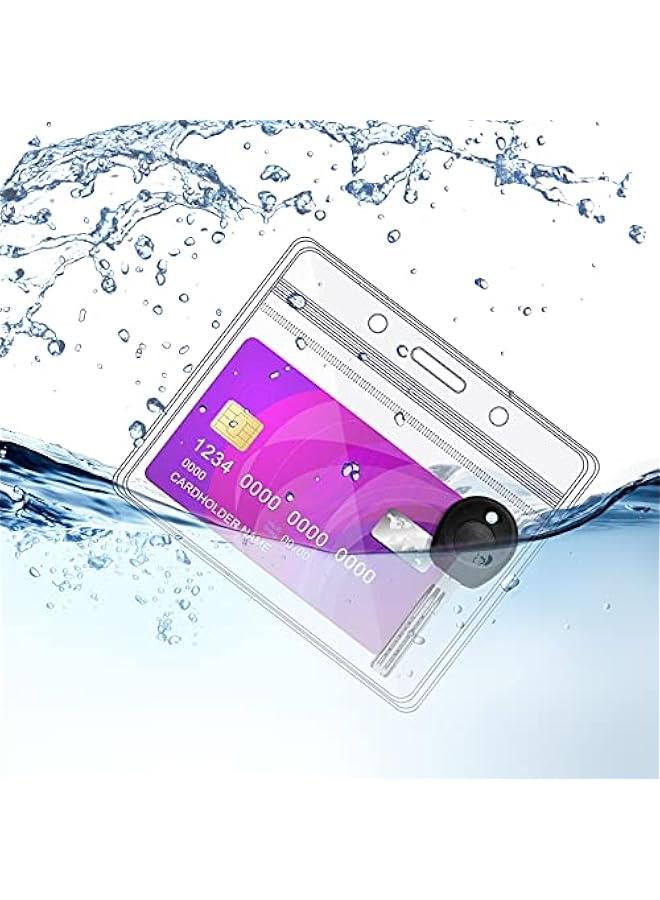 Arabest 150 Pcs ID Card Name Badge Holders Plastic Horizontal Clear Badge Sleeves Transparent PVC ID Card Holders Pouch Office Travel Waterproof(4.53 x 3.94 Inch)  - Image 4