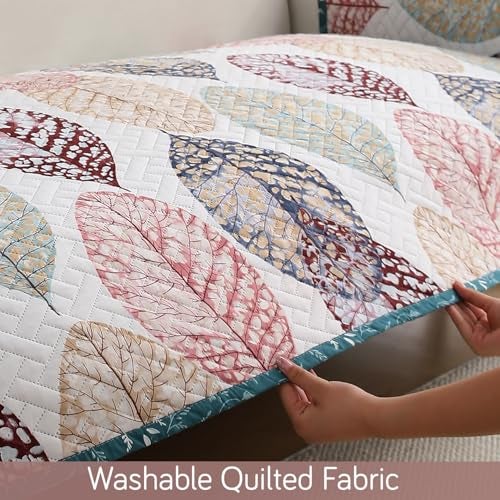 HOKIPO 'HomeHues Series' Printed Quilted Sofa Cover Mats for 1/2/3 Seater Sofa and L Shape. Make Your Own Sofa Cover Set, Mat Length 90(D) x 220(L) cm, Multicolor Linden Leaf (IN-816-D7) - Image 4