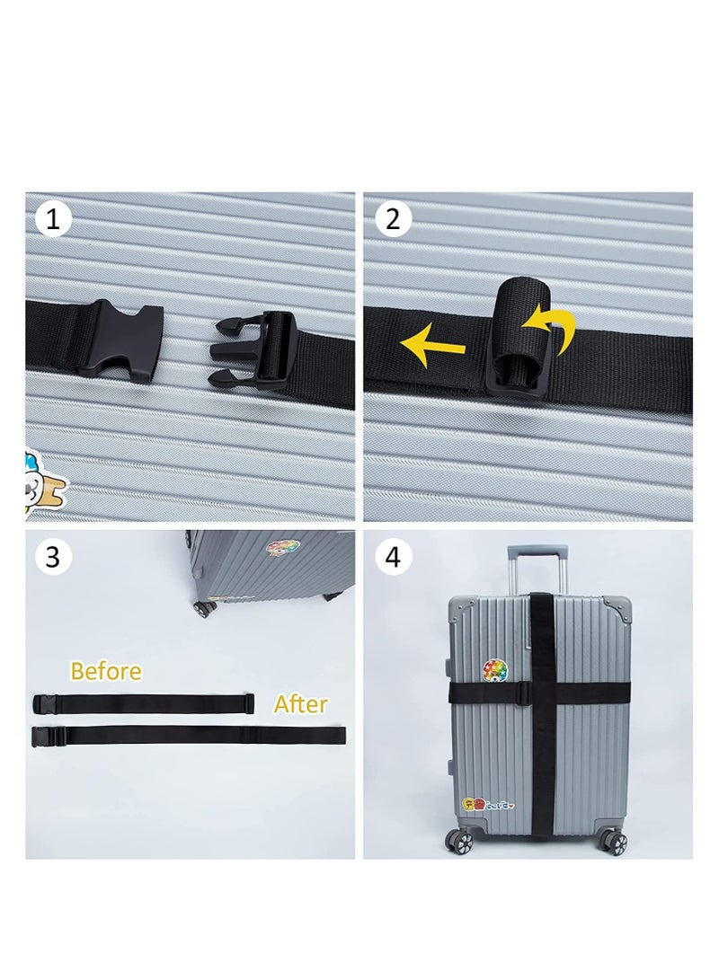 Adjustable Luggage Straps for Suitcases 2 Pack Travel Packing Belts 74 x 2 Inch Blue Travel Accessories for Business and Leisure Trips - Image 5