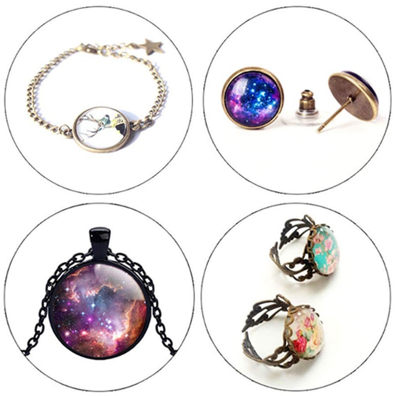 Teensery 100 Pcs 20mm Clear Round Cabochons Flat Back Glass Dome Cabochons for DIY Crafts Photo Pendant Jewelry Making (20 MM) - Image 4