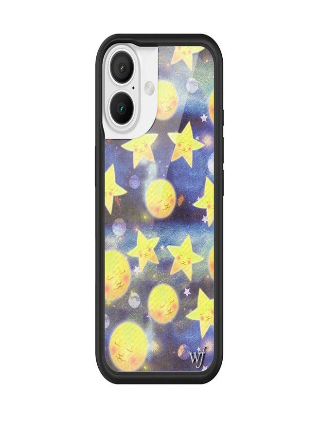 Wildflower Cases - Celestial Dreaming, Compatible with Apple iPhone 16 | Sky Space Moon Galaxy Night Star Cute Trendy - Protective Black Bumper, 4ft Drop Test Certified, Women Owned Small Business - Image 1
