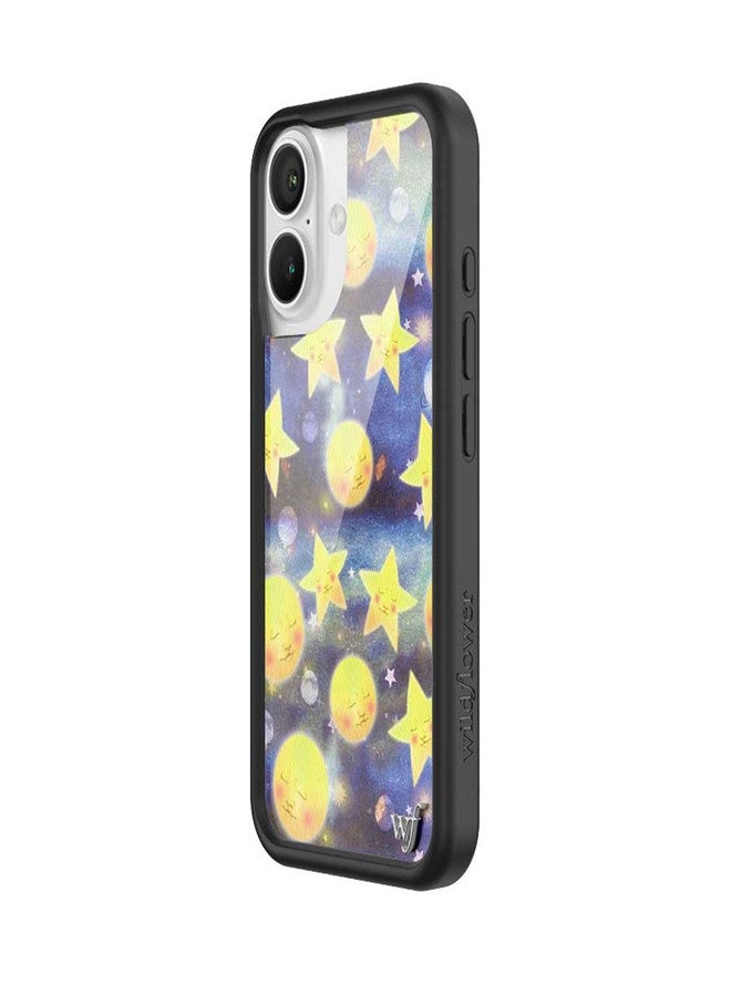 Wildflower Cases - Celestial Dreaming, Compatible with Apple iPhone 16 | Sky Space Moon Galaxy Night Star Cute Trendy - Protective Black Bumper, 4ft Drop Test Certified, Women Owned Small Business - Image 2