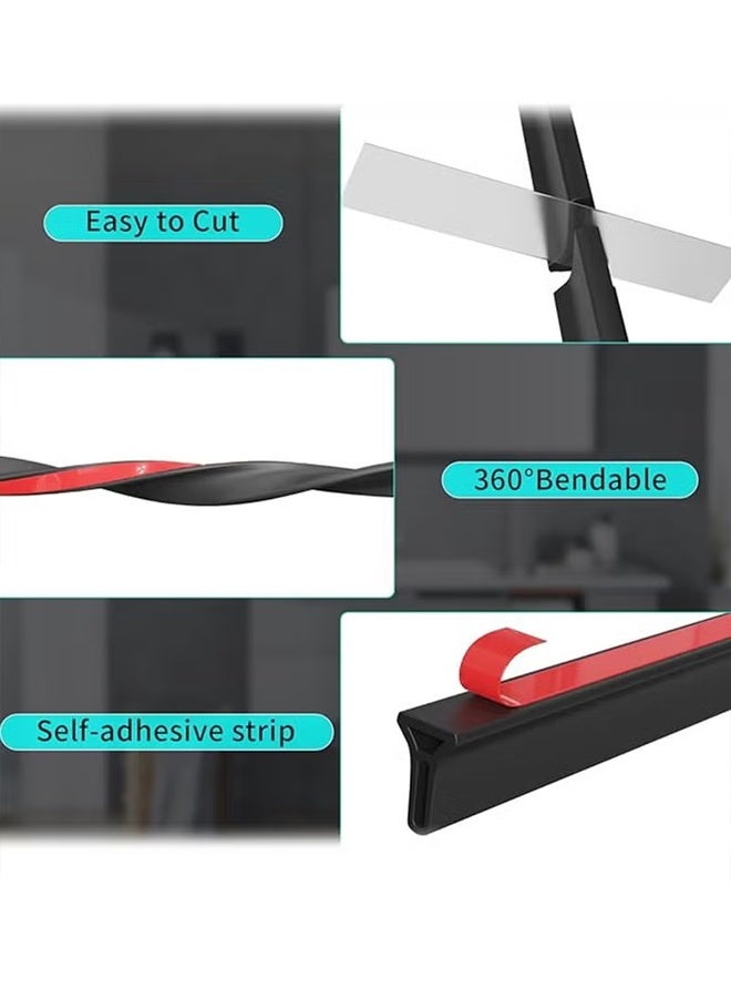 Aissiora Shower Threshold Water Dam Silicone Shower Water Self Adhesive Silicone Waterproof Barrier Bathroom and Kitchen Water Strip Dam Shower Guard for Bathroom Bathtub and Kitchen Countertop - Image 5