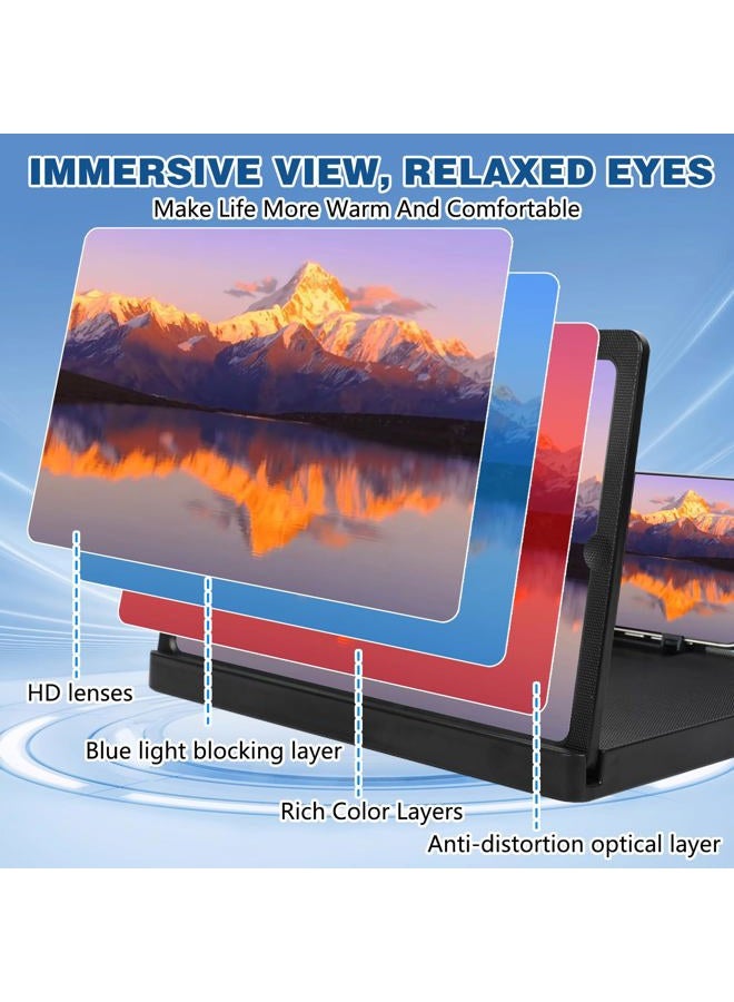RIHUALS Big Screen Phone Magnifier, 2026 New 3D HD Screen Expander, Movie Screen Amplifier Foldable Phone Stand for Travel, Portable Magnifying Screen for Elderly (12 inch) - Image 4