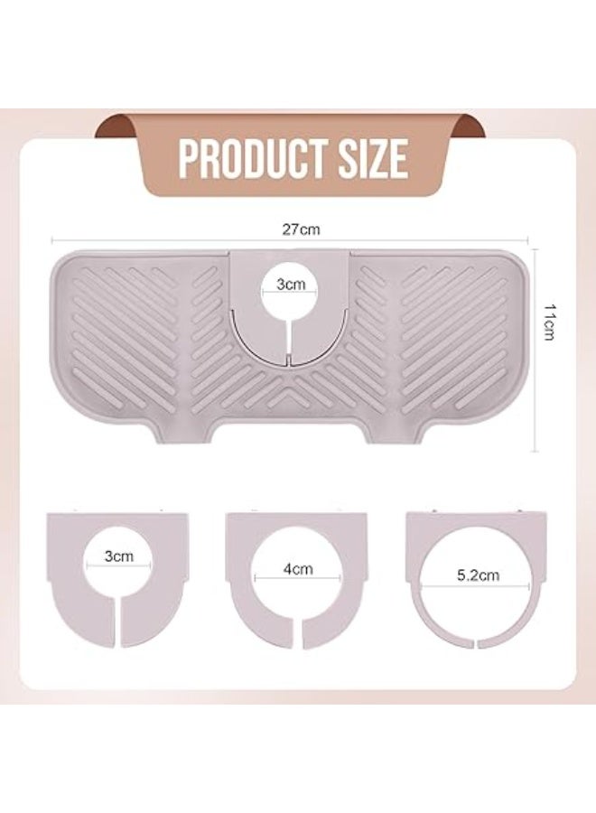 عربست واقي صنبور سيليكون من قطعتين، مقاس 10.6 بوصة × 4.3 بوصة، واقي صنبور لحوض المطبخ، بساط صنبور، مانع لتسرب الماء، أسود ورمادي، ملحقات حوض الحمام. - Image 5