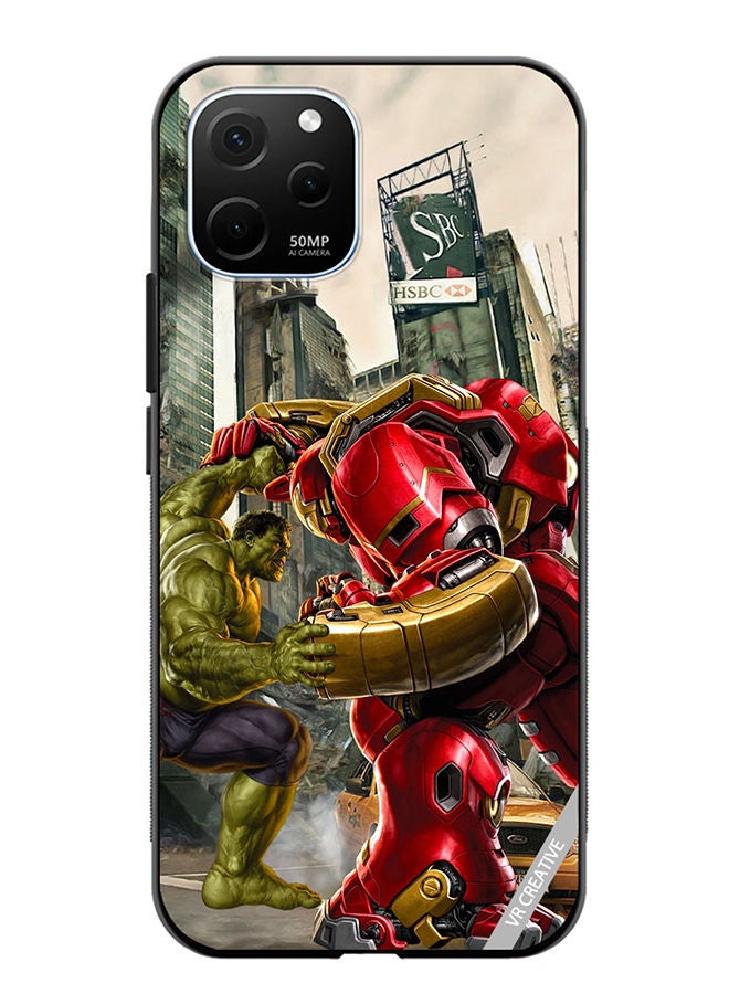 VR CREATIVE Protective Case Cover For Huawei Enjoy 50z Hulk Vs Hulkbuster Design Multicolour - Image 1