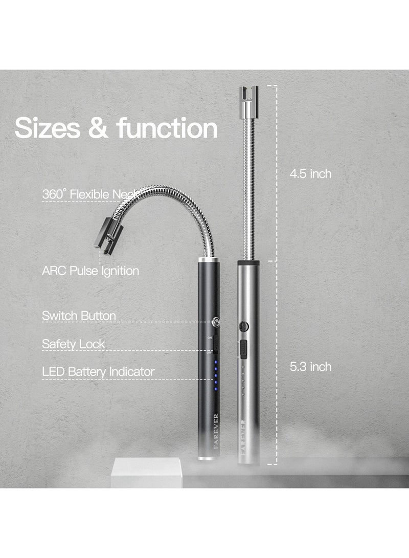 SKY-TOUCH Arc Lighter, Flameless Electronic Lighter with LED Battery Indicator, Rechargeable USB Lighter, Wind & Weatherproof Lighter for Kitchen, Barbecue, Candles, Gas Stove - Image 2