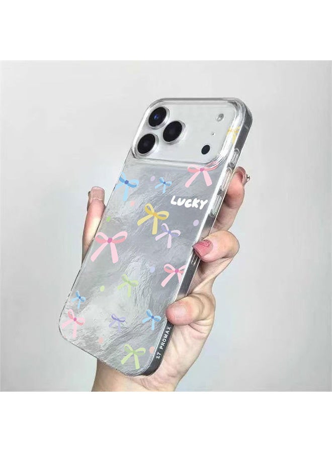 غطاء لهاتف iPhone 17 Pro Max، غطاء على شكل قوس متوافق، غطاء شفاف نحيف لاسلكي جميل، واقٍ من الاصفرار ومضاد للصدمات للنساء والفتيات - ملون - Image 2