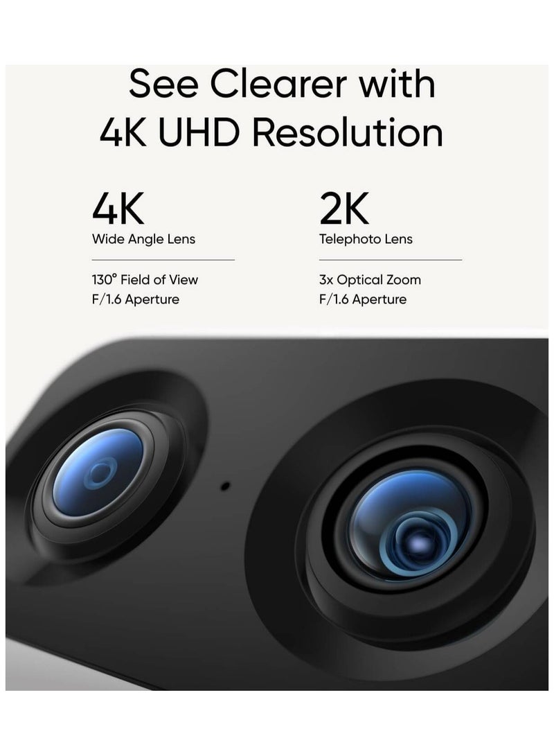 eufy Eufy Indoor Cam S350, Dual Cameras, 4K UHD Resolution Security Camera with 8 Zoom and 360 PTZ, Human/Pet AI, Ideal for Baby Monitor/Pet Camera/Home Security, Dual-Band Wi-Fi 6, Plug in  - Image 2