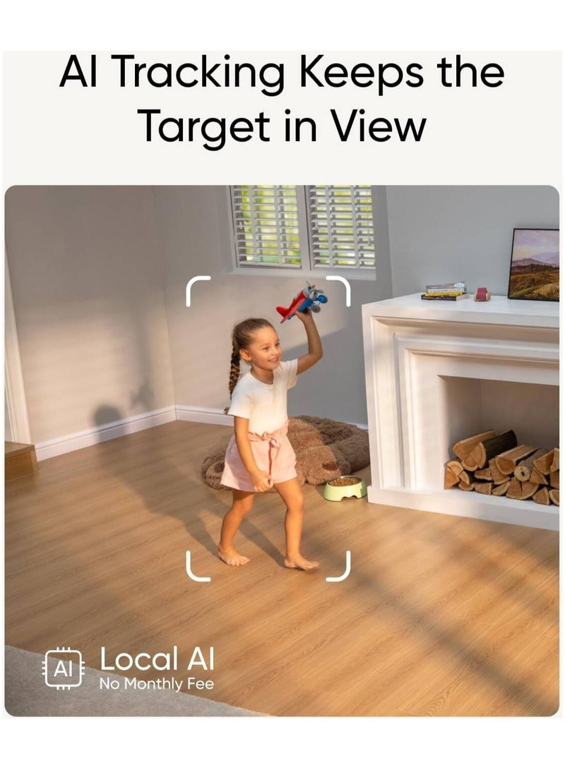 eufy Eufy Indoor Cam S350, Dual Cameras, 4K UHD Resolution Security Camera with 8 Zoom and 360 PTZ, Human/Pet AI, Ideal for Baby Monitor/Pet Camera/Home Security, Dual-Band Wi-Fi 6, Plug in  - Image 4