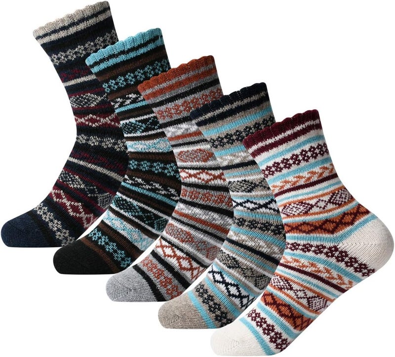 FYC Socks for Women - Stocking Stuffers Gifts for Women - Warm Thick Soft Wool Cozy Crew Socks Christmas Gifts for Woman - Image 1