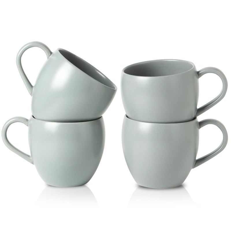 Tikooere Coffee Mugs Set of 4, 16 oz Ceramic Coffee Cups for Latte, Tea, Milk, Cereal, Cappuccino, Stoneware Tea Cups for Housewarming Wedding Gifts, Microwave & Dishwasher Safe, Pebble Gray - Image 1