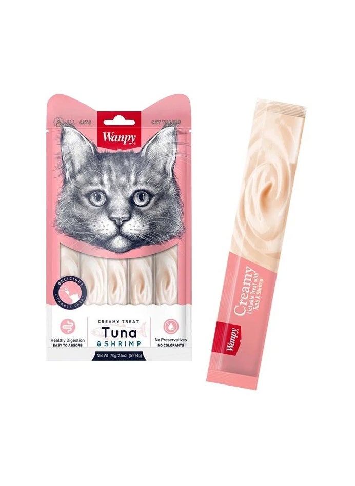 Wanpy - Wanpy Creamy Lickable Treats - Tuna&Shrimp 12x70g - Image 1