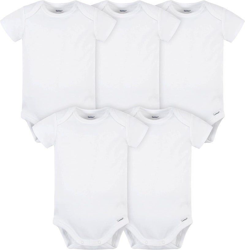 Gerber unisex-baby 5 Pack Onesies Multi-Packs Bundle Interlock 180 gsm Shirt (pack of 5) - Image 1