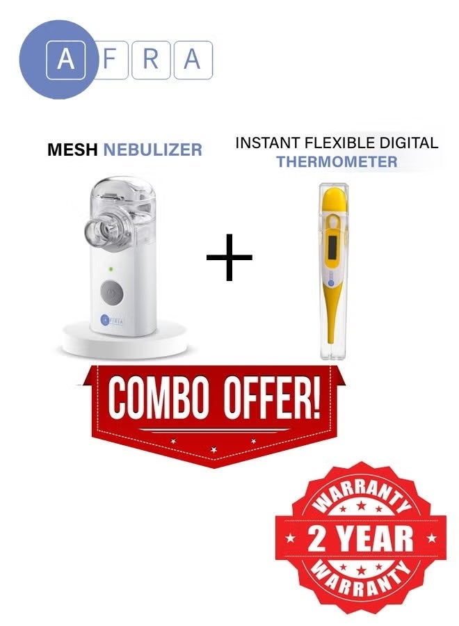 عفرا جهاز رذاذ شبكي أفرا AF-401MN | محمول وهادئ | يعمل بالبطارية | مع ملحقات | لون أبيض | مرفق معه مجانًا ميزان حرارة رقمي AF-300DTFT - Image 3