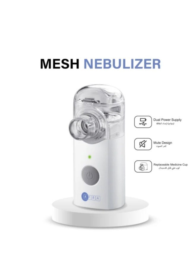 عفرا جهاز رذاذ شبكي أفرا AF-401MN | محمول وهادئ | يعمل بالبطارية | مع ملحقات | لون أبيض | مرفق معه مجانًا ميزان حرارة رقمي AF-300DTFT - Image 2